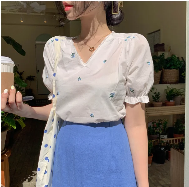 Новая весенняя винтажная Однотонная рубашка женские топы оверсайз женская