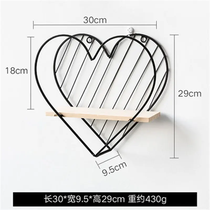 Скандинавский деревянный железный настенный стеллаж DIY сборка Геометрический