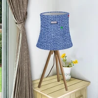 denim color printed round fabric lampshade nordic lamp shade for table lamp modern wall lamp cover for desk lamp