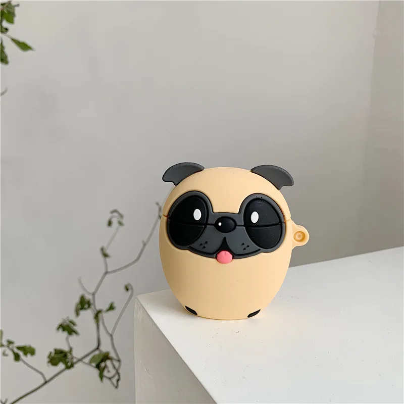 Для AirPods чехол 3D милый мопс Bago Dog для наушников Apple Airpods 2 забавная Защитная крышка