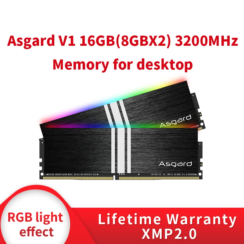Оперативная память Asgard V1 Black Knight RGB ОЗУ 16 Гб для ПК Память настольного компьютера