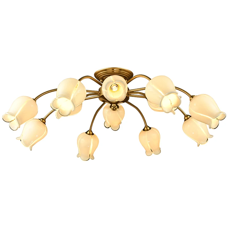 Свадебный розовый светодиодный потолочный светильник стеклянный цветочный