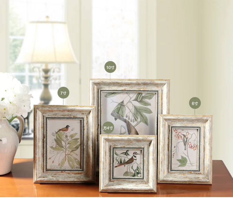 1pc zuojiubai Frame 1 шт Настенная фоторамка мульти Винтажный стиль комбинация детская антикварная рамка для семейной фотографии белый синий желтый золотой серый Марко - Цвет: 1pc zuojiubai Frame