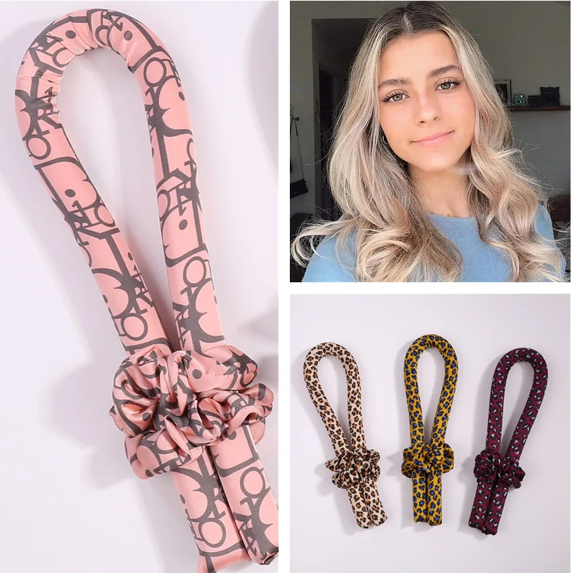 Ободок для завивки без тепла лента волос нагрева мягкая головная повязка сна