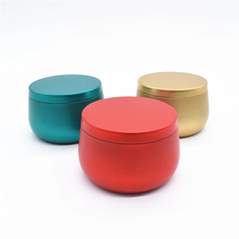 1PC New DIY Luxury Candle Jars with Lid Gold Bulk Round Candle Container Tins Empty Storage Box for DIY Skin Care Beauty Samples