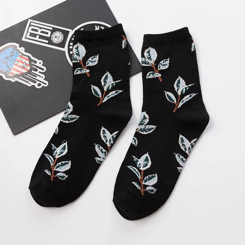 Носки женские хлопковые 3 пары/Лот с забавным рисунком | Женская одежда