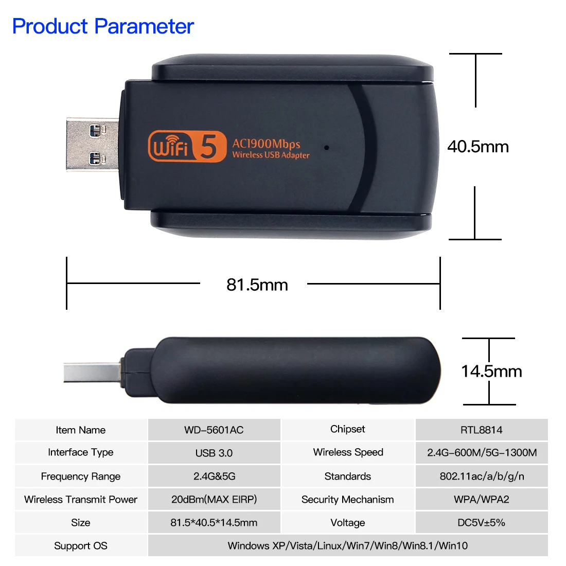 Беспроводной USB Wi-Fi адаптер 1800 Мбит/с 2 4/5 8 ГГц | Компьютеры и офис