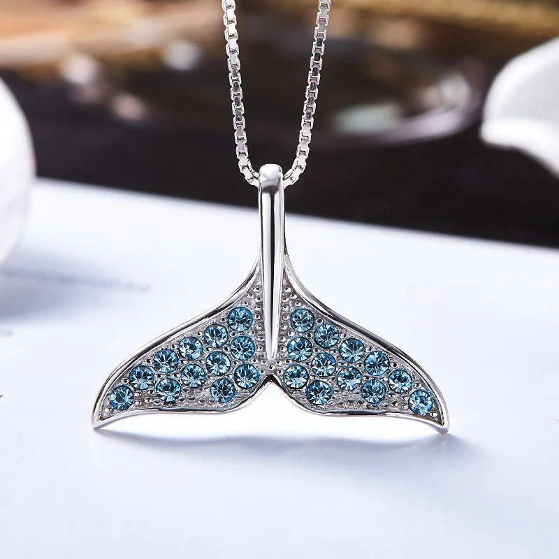 

Boho Fish-Tail Pendant Necklaces For Women Accessories Fashion Zircon Crystal Women Necklaces Jewelry Girl Gift