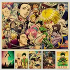Охотник x охотничий плакат, классический постер в стиле японского аниме, ретро, крафт-бумага, настенное искусство, Декор для дома, винтажная живопись