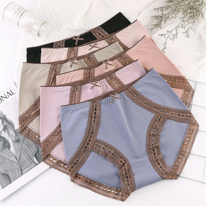 Трусики для женщин нижнее белье сексуальные кружевные Дышащие Мягкие с высокой