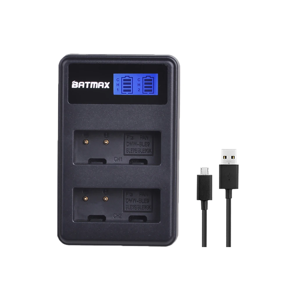 Charger 2 шт. 1200 мА/ч, DMW-BLG10 BLG10 BLG10E DMW-BLE9 Батарея+ ЖК-дисплей Dual USB Зарядное устройство для цифрового фотоаппарата Panasonic LUMIX GF5 GF6 GX7 LX100 GX80 GX85 - Цвет: Charger
