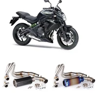 modified for kawasaki er6n stainless steel front elbow large displacement barrel sports car sound exhaust pipe universal