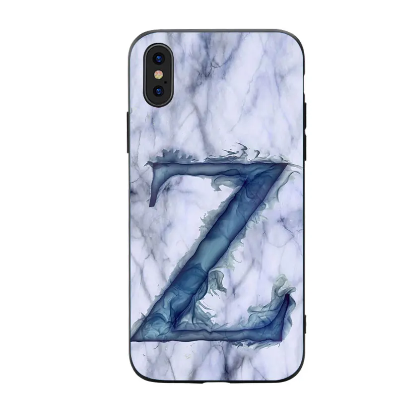 Мягкий силиконовый чехол для телефона с изображением RKQ серого мрамора синего