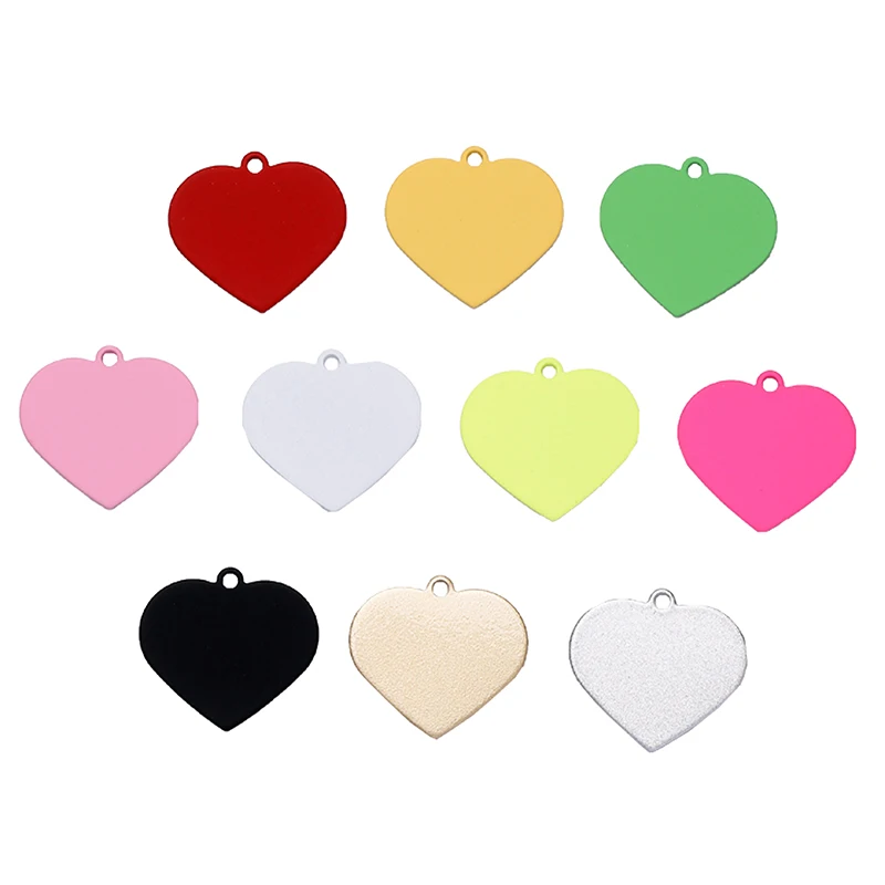 

18.5*20.2mm Heart Shaped Single Hole Pendant DIY Label Pendant Necklace Pendant Brass Spray Paint Multicolor Jewelry Accessories