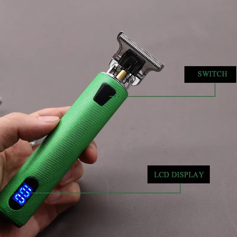 Cortadora de pelo el&eacute;ctrica profesional para hombre, T9, 0mm, recargable-1