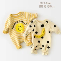 autumn baby romper baby dot banana print thicken long sleeve toddler jumpsuit kids boys and girls clothes