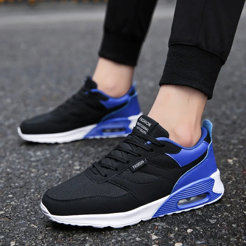 Мужские теннисные туфли дышащие удобные сетчатые на шнуровке плоская подошва