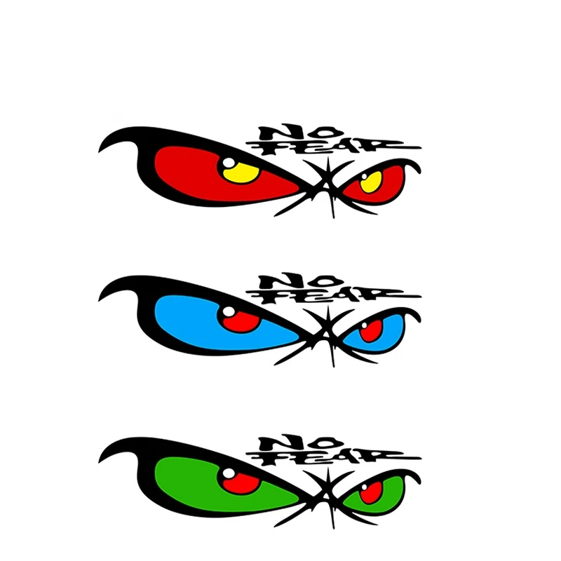 

Fluorescent No Fear Eyes Catcher Car Stickers for Bumper Camper Yacht Motorcycle Waterproof Exterior Vinyl Decals PVC15x4cm