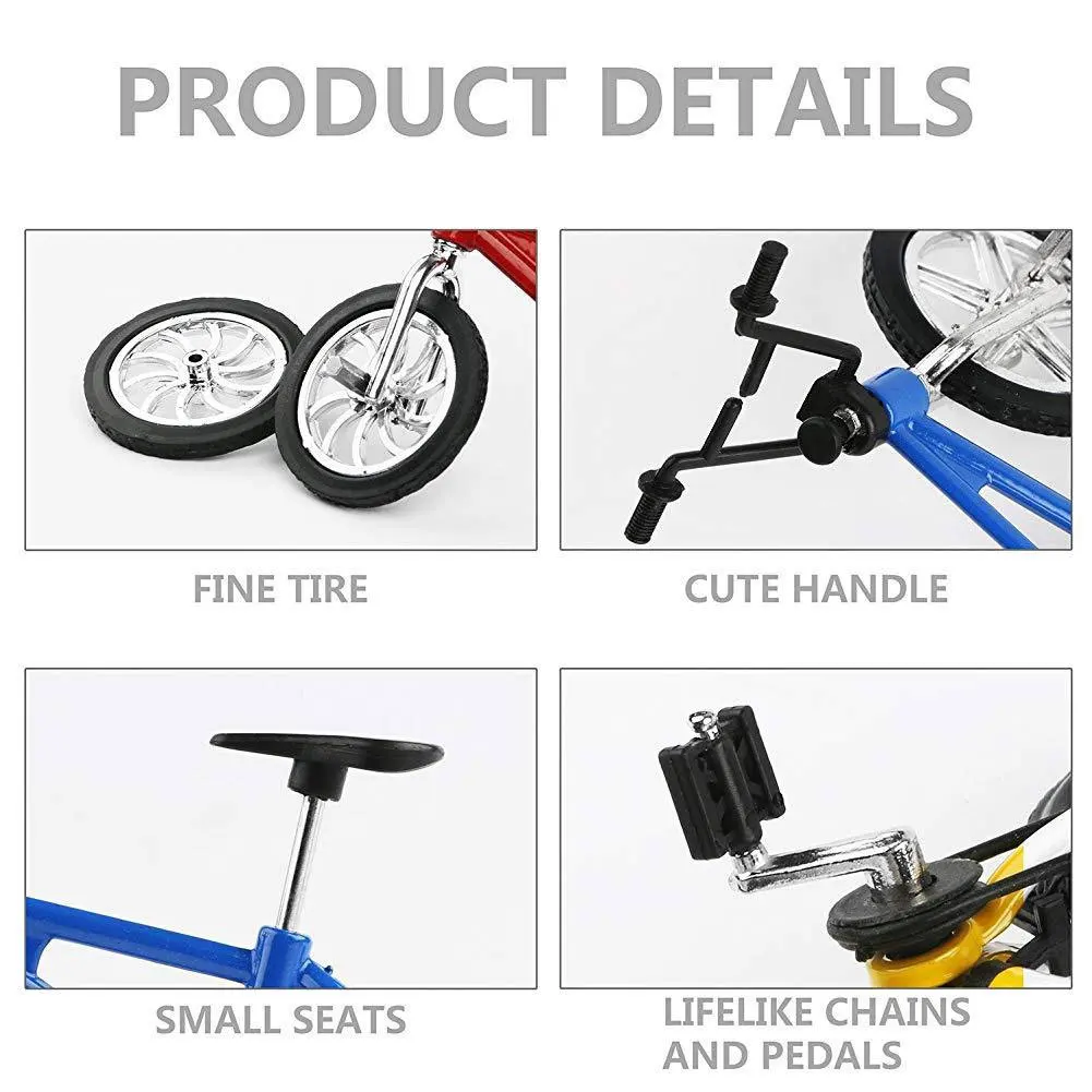 4 шт. модель велосипеда из сплава с имитацией пальцев миниатюрная дорожного