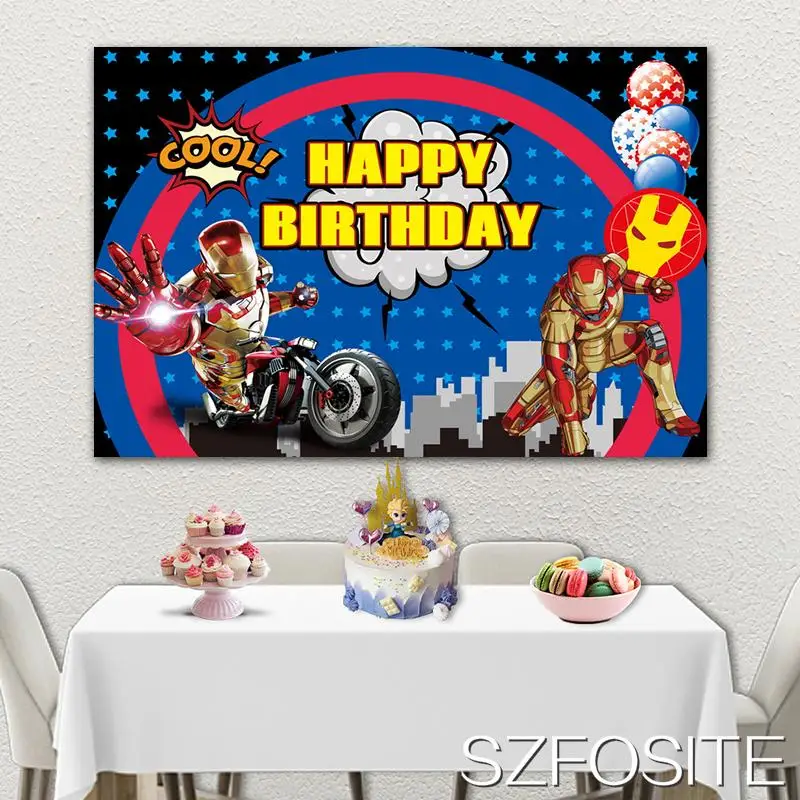 

Cool Superhero City Skyscraper Backdrop Boy Birthday Party Room Decoration Photography Photo Kid Custom Vinyl Cartoon Background