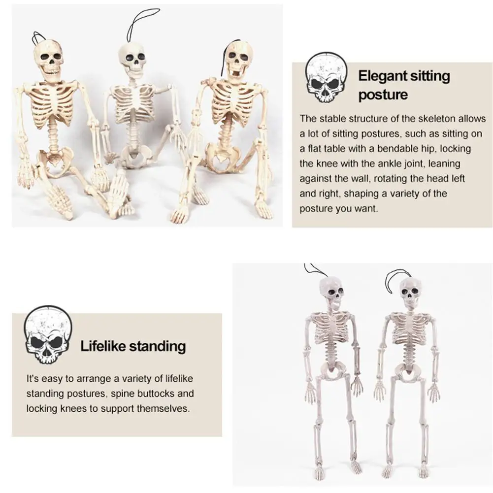 Poseable Skeleton Figure With Movable Joints Haunted House Props For Halloween Party Decoration