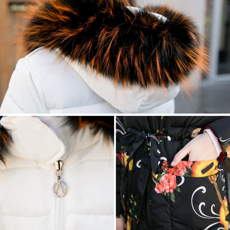 Женская парка с меховым воротником длинное теплое пальто зимняя куртка высокого