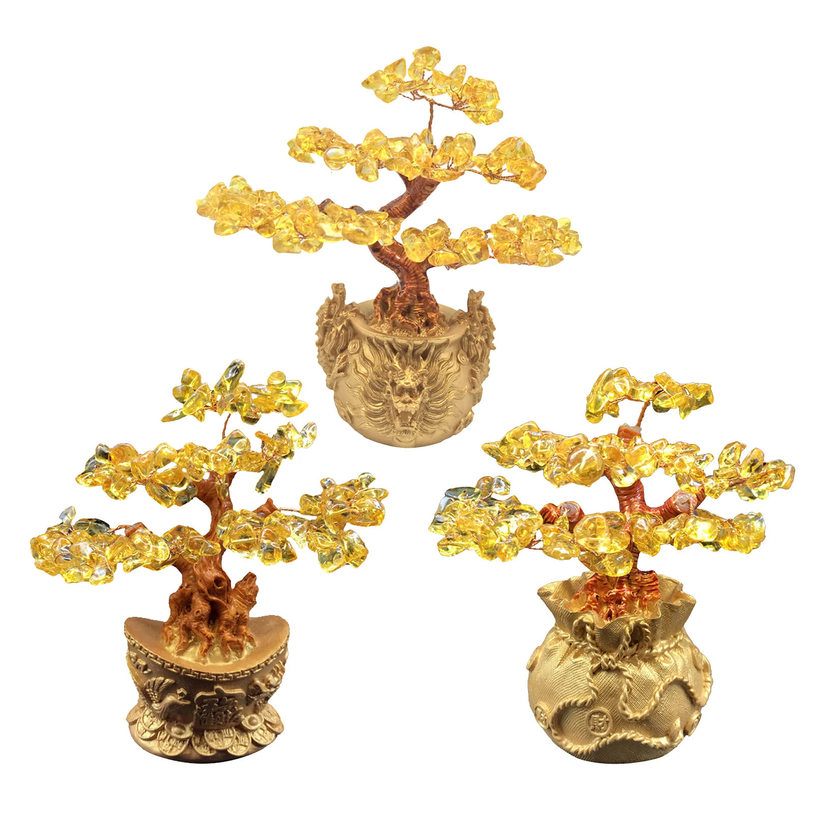 

Bonsai Sculpture Crystal Money Tree Gemstone Fengshui Wealth Lucky Tree for Home Office Decoration Ornaments