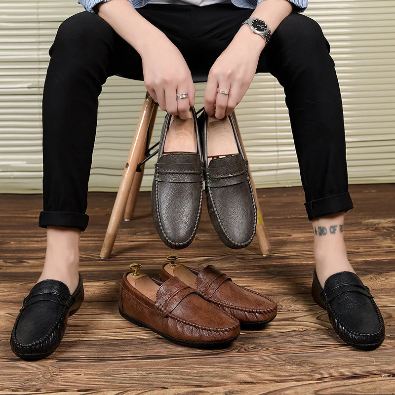 

Men's Casual Leather Shoes Zapatillas Casual Hombre Sneakers Shoes Man Men Comfortable Breathable Zapatos Casuales Para
