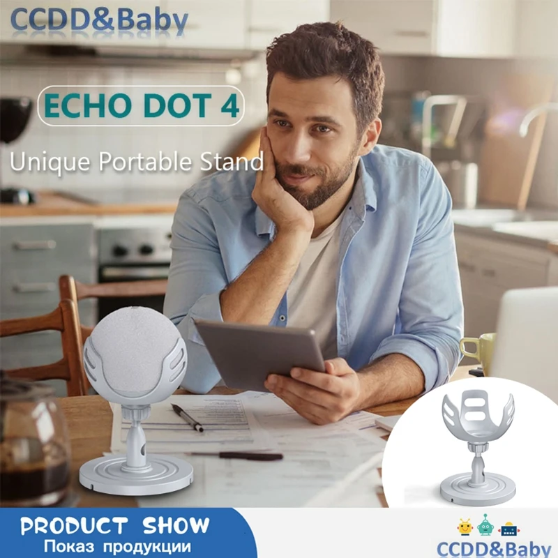 

Universal 360Â° Rotation Desktop Stand Smart Speaker Holder Cradle Bracket Stand Mount Echo Dot 4th for HomePod Mini