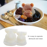 3d teddy bear chocolate silicone mold bear shape ice cube maker for ice flexible silicone whiskey cocktail diy bear ice upgraded