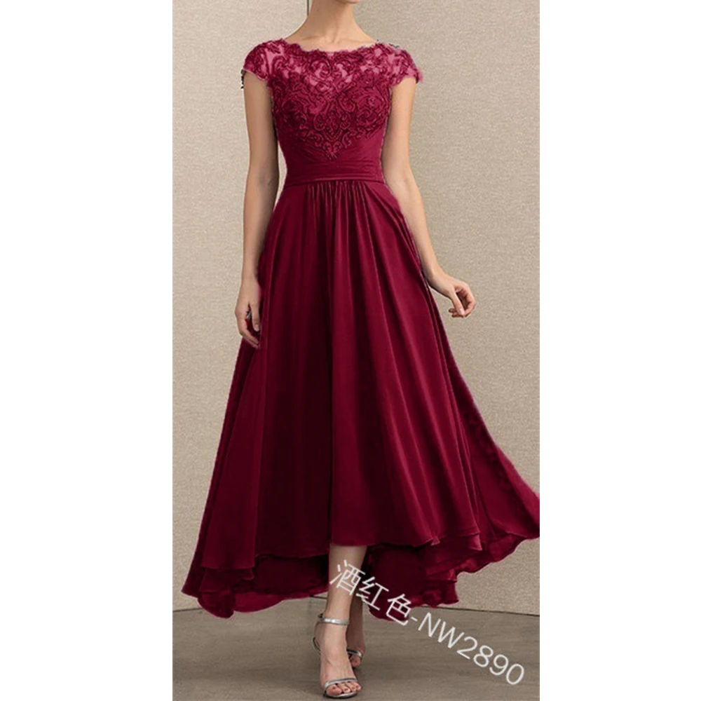 Женское длинное шифоновое платье WEPBEL повседневное кружевное с высокой талией и