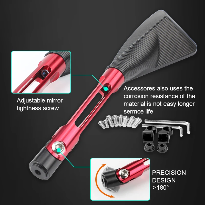 DERI Universal Motorcycle CNC Side Mirror Rearview Scooter E-Bike espejos retrovisores para moto Accessories | Автомобили и