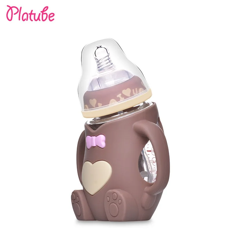 

2021 lovely baby bottles newborn silicone baby bottle Antichoke, anti-fall and anti-flatulence milk bottles