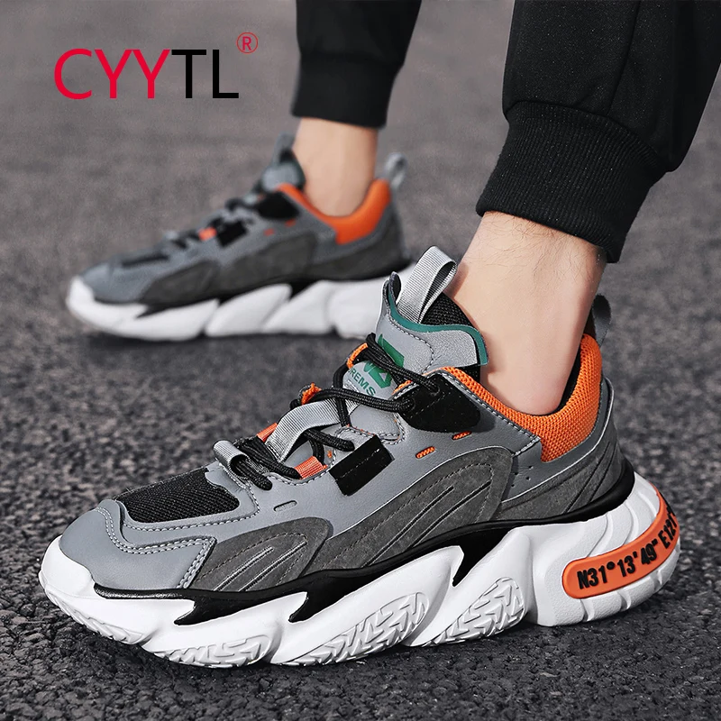 

CYYTL Breathable Sneakers For Men Platform Increased Running Youth Students Fashion Boys Shoes Sport Casual Walking Basket Homme