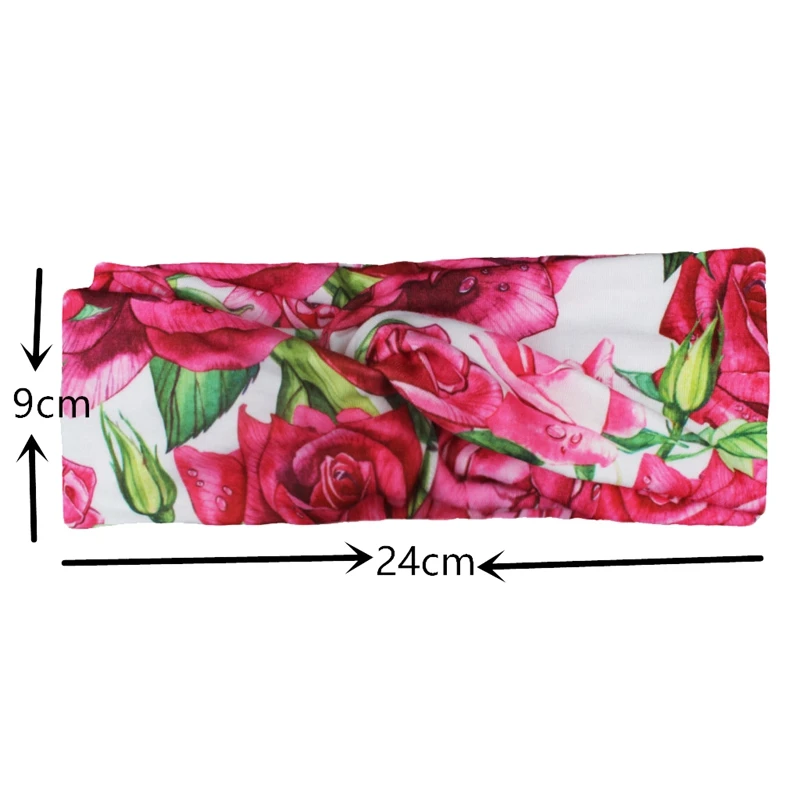 

4Pcs Ladies Button Headband Sports Print Headscarf Headband Elastic Yoga Sports Headband Wash Face Headwear