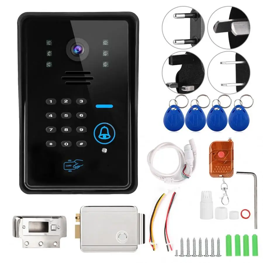 Умная радионяня дверной звонок беспроводной видео телефон двери с Электрический фиксатор руля 110 240