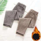 Брюки для девочек, детская осенне-зимняя одежда, однотонные детские брюки для маленьких девочек, брюки 110  160, серые, Khaqi Maonizi