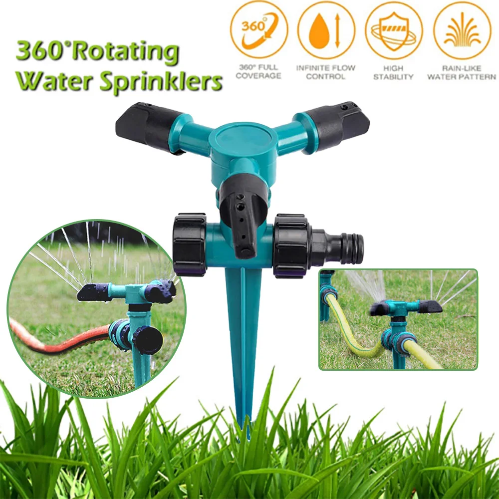 

360 Degree Rotating Sprinkler Garden Lawn Sprinkler Three Plug Type Nozzle Park Lawn Lawn Watering Irrigation System Tools