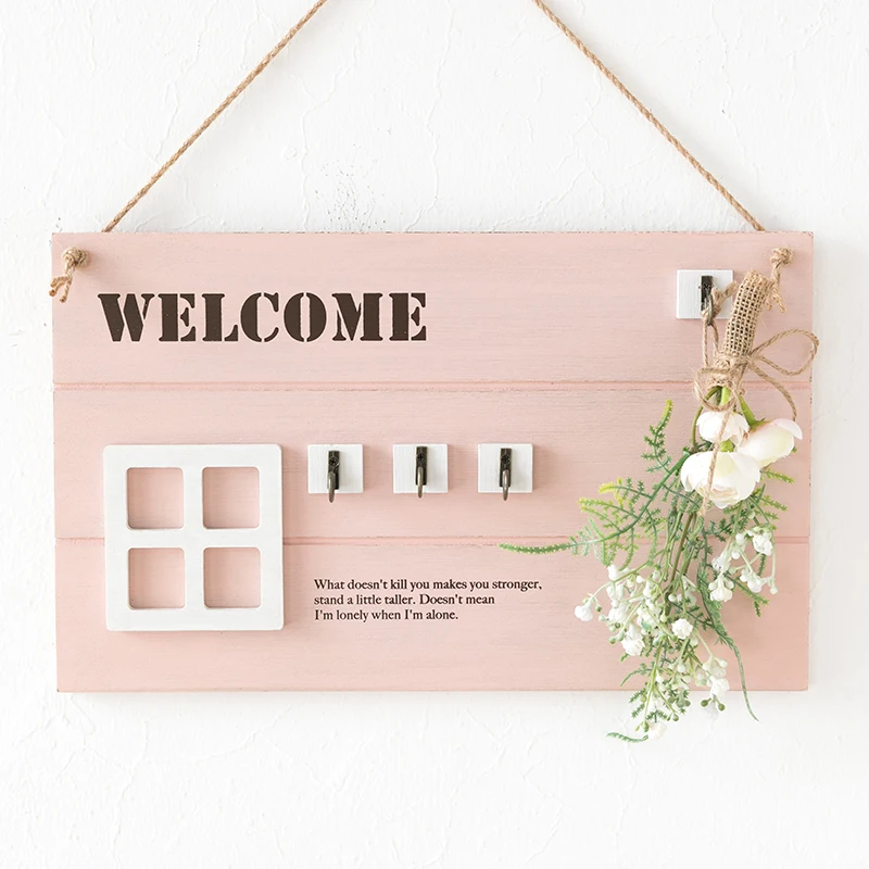 

Pastoral Style Wooden Shelf Photo Wall Pendant Shelf Key Storage Hook Home Decoration Wall Vintage Room Decor