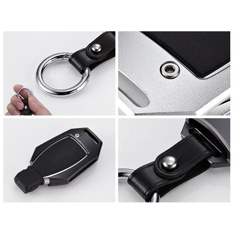 

Zinc Alloy Car Smart Remote Key Cover Case Fob Shell With Key Chain Keyring For Mercedes-Benz