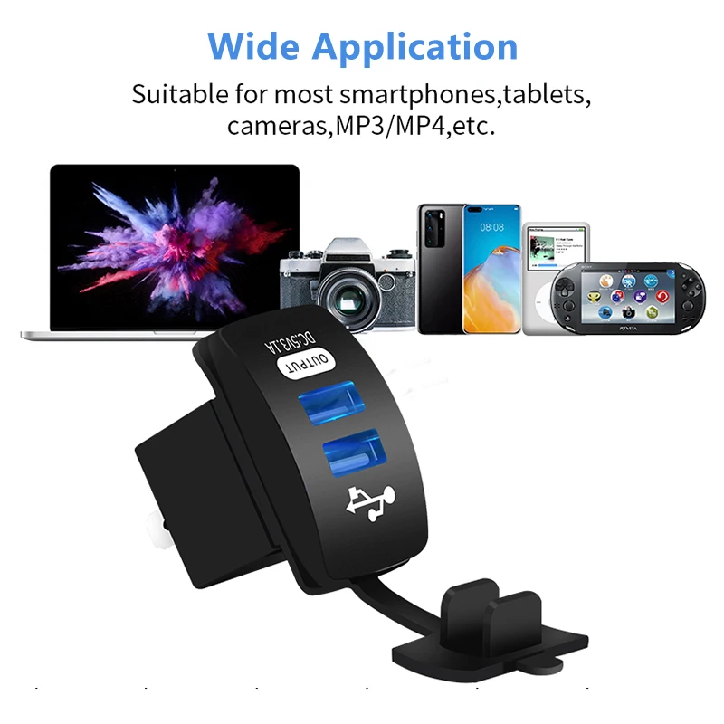 extractme 5v 3 1a cigarette lighter usb car charger 12v 24v waterproof dual usb power socket for marine boat motorcycle truck free global shipping