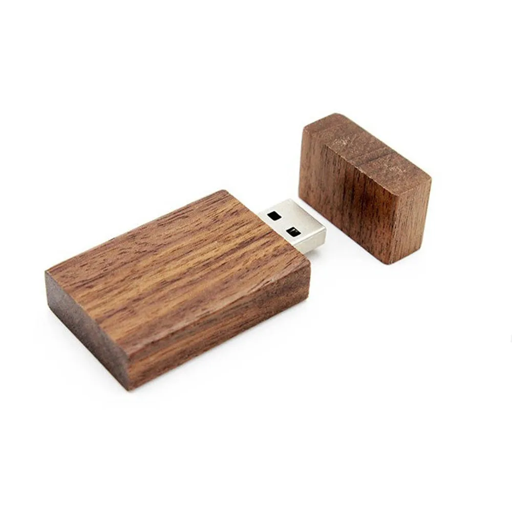 (Более 10 шт. бесплатный логотип) прямоугольная деревянная Флэшка орехового