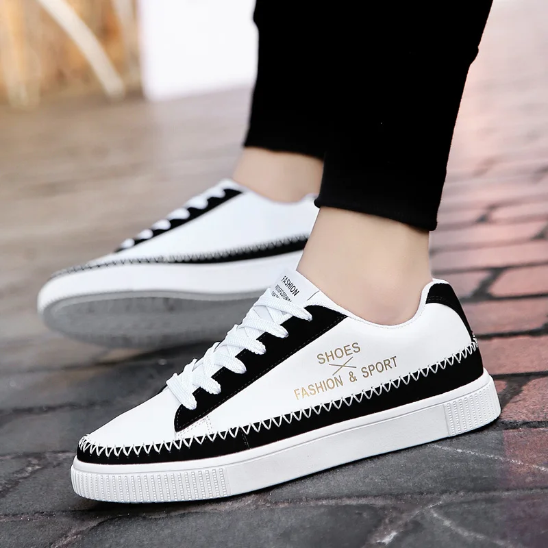 

Popular Men Walking Footwear Fashion Pu Leather Man Shoes Large Size 45 46 Young Casual Shoe Anti Slip Casual Sneakers Man