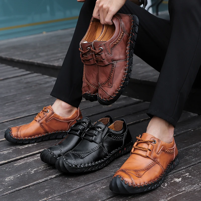 

SKRENEDS brand 2019 New Fashion Genuine Leather Casual Shoes Handmade Driving shoes Vintage Loafers Flats Moccasins Men's shoes