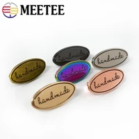 meetee 1030pcs 20x40mm handmade metal bags decorative pin buckle labels tag handcraft clasp button diy hardware accessories