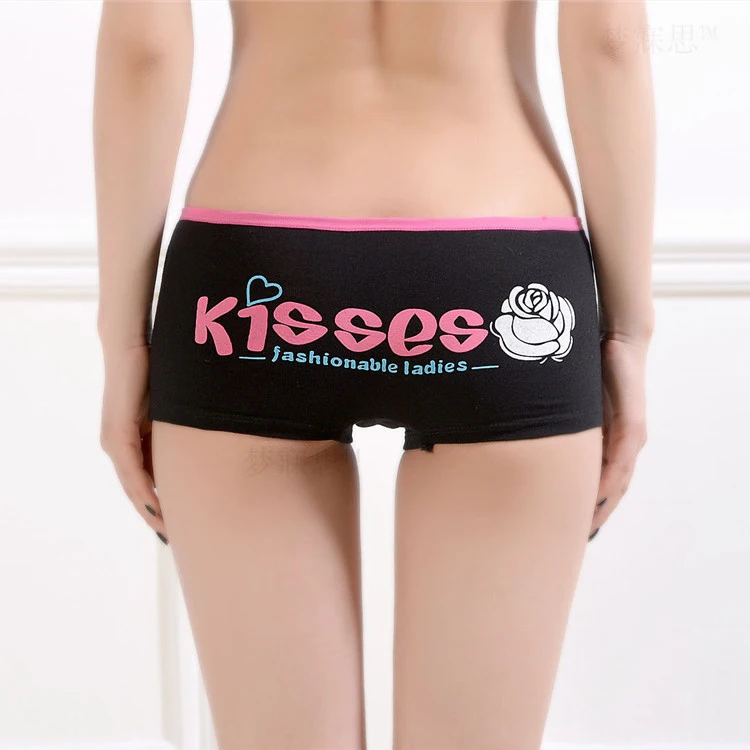 hei teen Briefs Girls'trousers Rose kisses Cotton Flat girl Cute Girls' underwear Brief Panties Hipster Teens Teenage Young - Цвет: hei