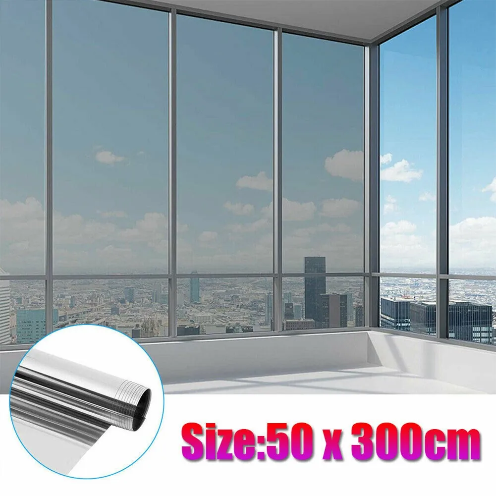 

1 Roll Casement Mirror Silver Chrome Tint Film Home Car Office Glass Window Protect Heat Insulation Film Foils Sticker Films