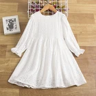 Свадебные костюмы для маленьких девочек, белое черно-белое платье с бантом и длинным рукавом, детская повседневная одежда