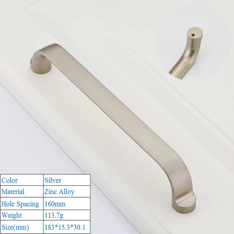 Silver 6202-160mm Высококачественный шкаф из цинкового сплава межкомнатные двери минималистичные ручки американская декоративная мебель ящик флеш татами ручки - Цвет: Silver 6202-160mm