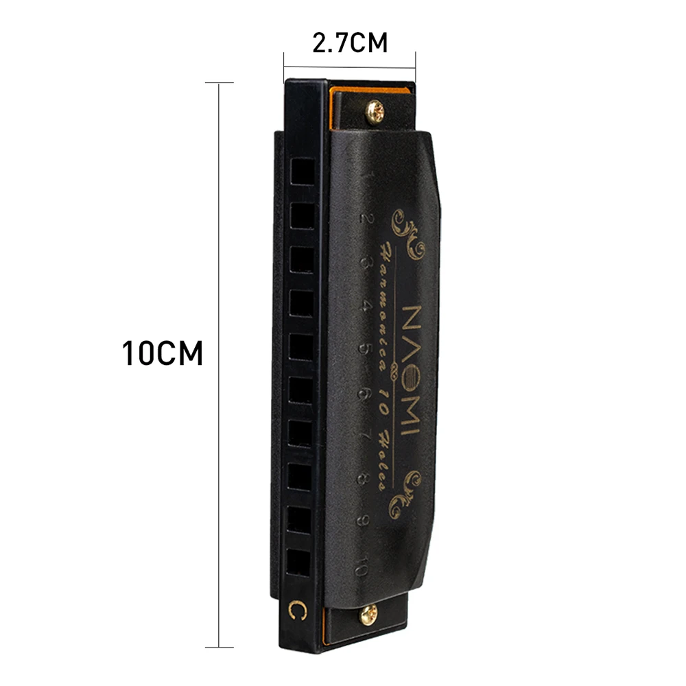 

NAOMI Piedmont Blues Harmonica Harp Set of 7 (G, A, Bb, C, D, E, F Keys) 10 Holes with Zippered Carrying Case harmonica melodica